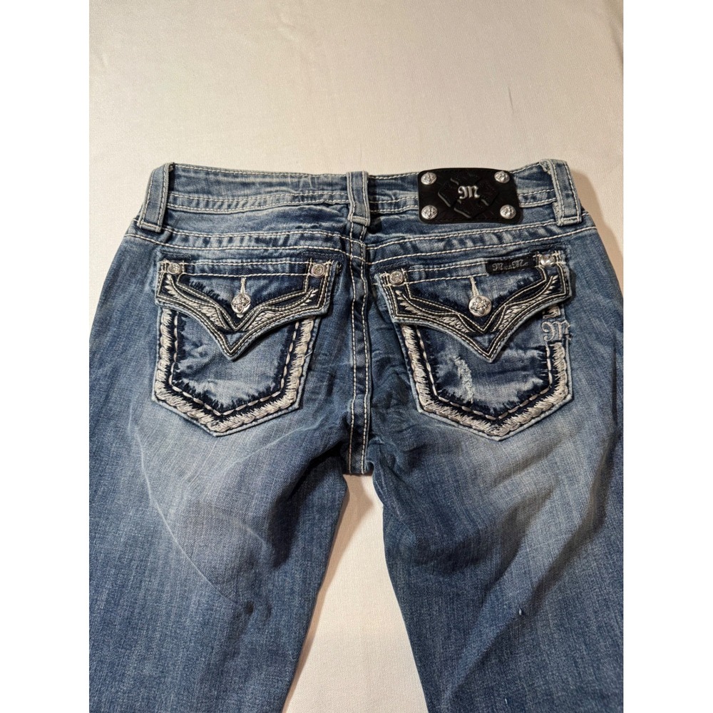 Y2K Western Low Rise Women Size 27 Miss Me Signature Bootcut Jeans Embellished - Picture 9 of 12